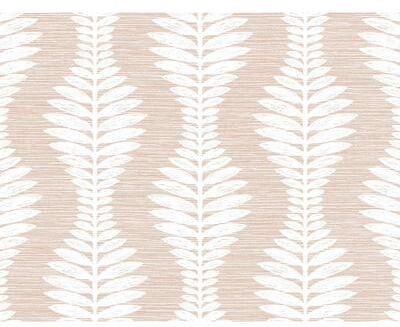 Lillian August Carina Leaf Ogee Embossed Vinyl Unpasted Wallpaper