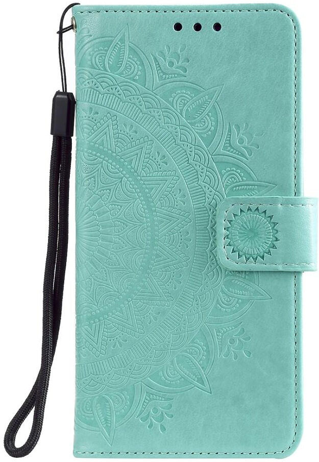 INCOVER Nokia 2.4 Læder Flip Cover - Mandala Mønster Cyan