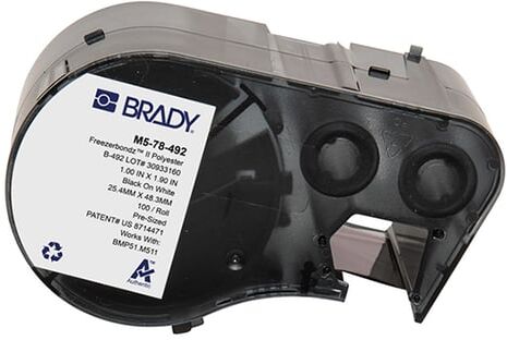 Brady M5-78-492 etiquetas de poliéster preto sobre branco 25,40 mm x 48,26 mm
