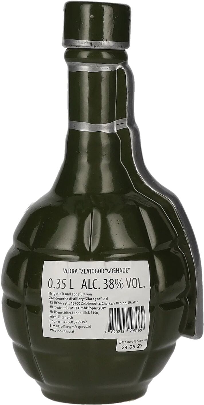 Zlatogor Vodka Zlatogor Grenade Vodka 38% Vol. 0,35l