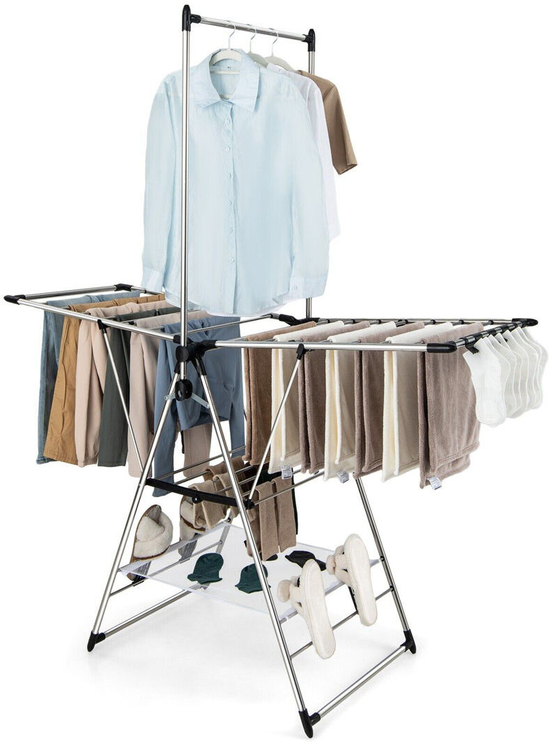 Rebrilliant Foldable Gullwing Drying Rack 193cm H X 156cm W X 67cm D