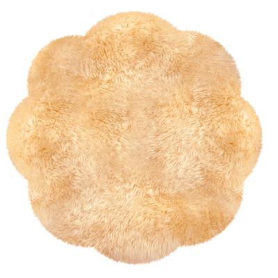 Fellteppich HEITMANN FELLE "Blüte - Lammfell farbig, Premium Qualität", beige, H:60mm Ø:140cm, Lammfell, Teppiche, Fellteppich, echtes Austral. Lammfell, Ø 140 cm, besonders dicht & weich