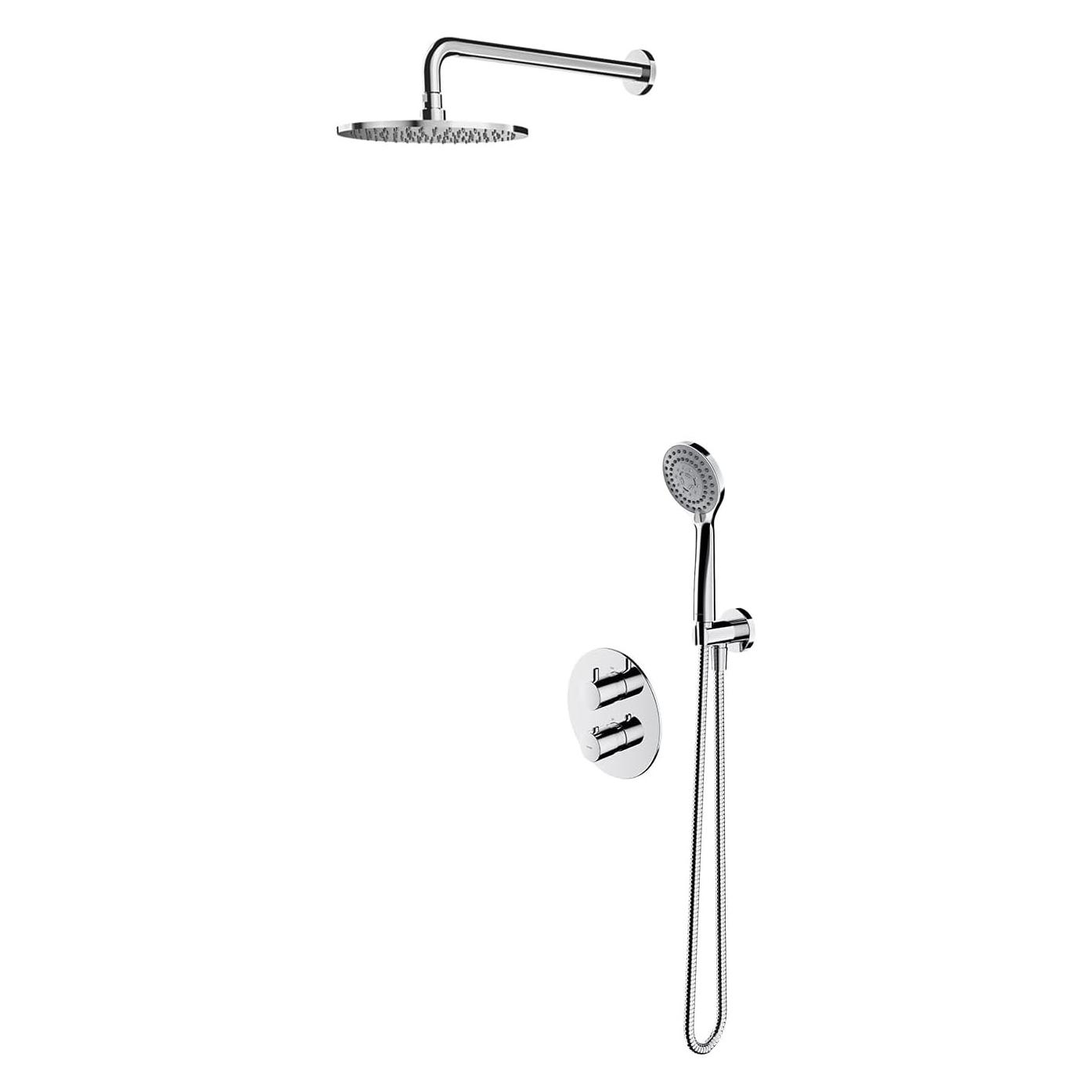 Omnires Thermostatisches Einbau-Duschsystem mit Temperaturschutz und PVD-Beschichtung (SYSYT05CR)