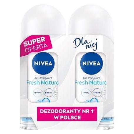 Nivea Fresh Natural Women's Rollon Antiperspirant Duo 2x50 Ml (Roll-on, 100 ml) (65169597)