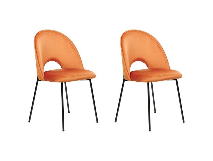STUHL 2er-Set Samtstoff Orange Covelo