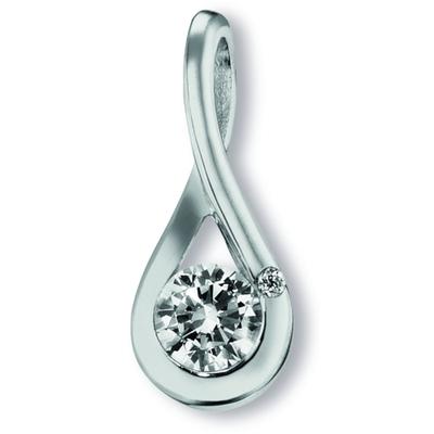Kettenanhänger ONE ELEMENT "Zirkonia Anhänger aus 925 Silber", silber, Schmuckanhänger, Damen, mit Zirkonia, Silber 925 (Sterlingsilber), Kettenanhänger, Persönlicher Akzent – schlicht, modern, aussagekräftig