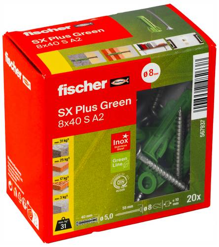 Fischer 567937 SX Plus Green Dübel 20St.