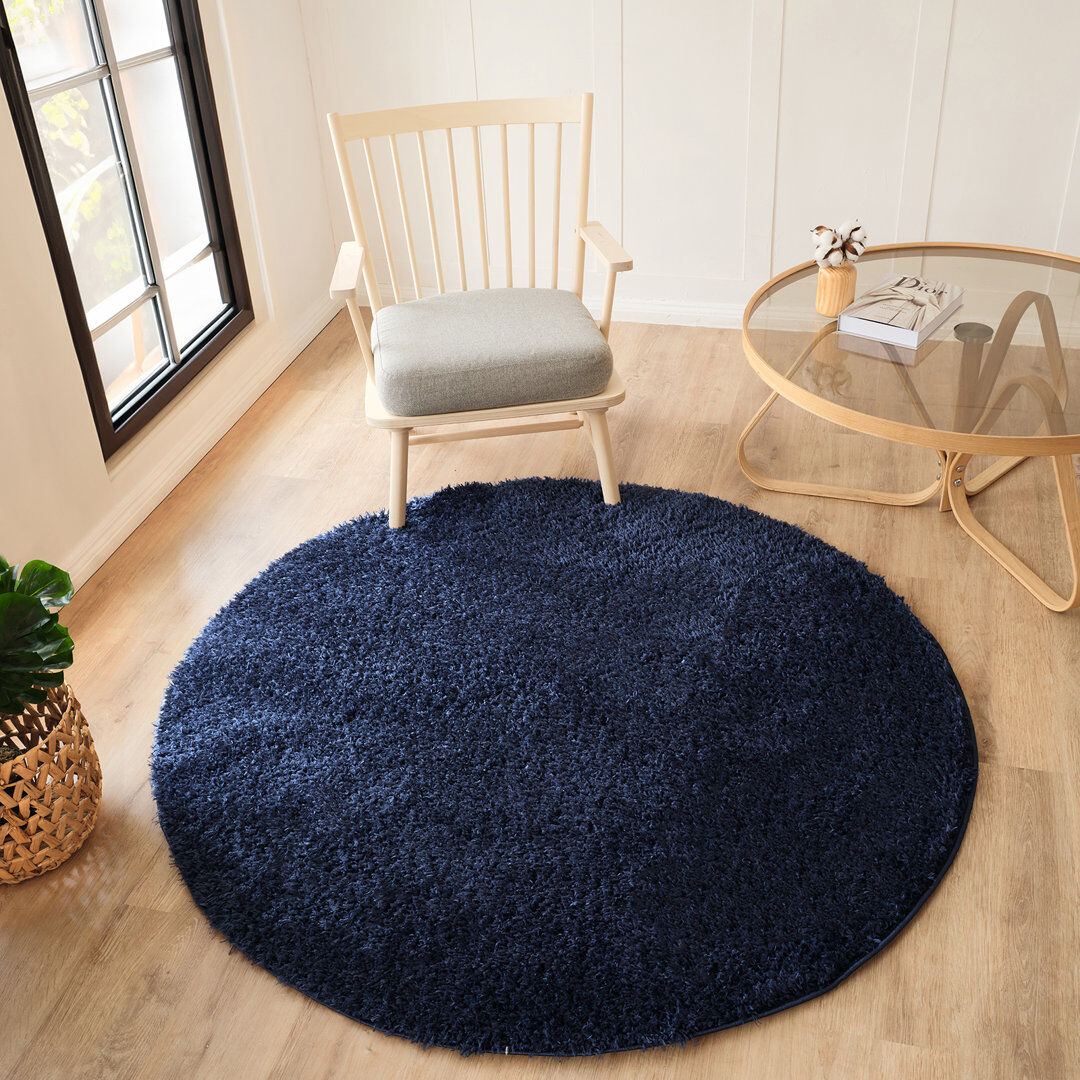 Brayden Studio Atri Area Rug Navy Round 120cm