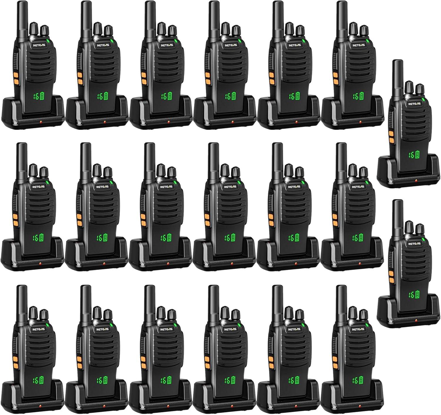 Retevis H777H Funkgeräte, Walkie Talkie Erwachsene mit EIN-klick-Pairing, Verstecktes Display mit LED, USB-C, Notfallalarm, VOX, für Schule 20er Set