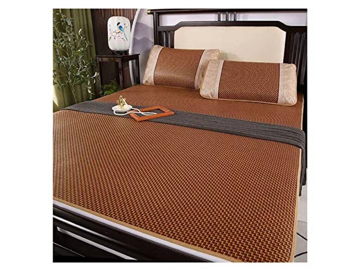 IPAGSEFWE Kühlende Matratzenauflage aus Rattan und Bambus Braune Sommerkühlung in mehreren Größen for Betten und Böden(Brown a,135x195cm)