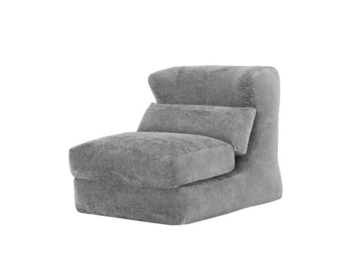 LOUNGE SESSEL Chenille Optik umwandelbar zum Liegestuhl