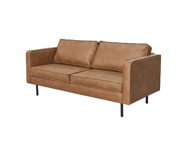 2-Sitzer Sofa Braun Kunstleder 190 x 84 x 90cm Modern