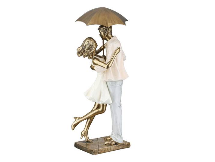 Skulptur, Creme, Goldfarben, Kunststoff, 17x39x14.5 cm, stehend, Dekoration, Dekofiguren & Skulpturen, Skulpturen