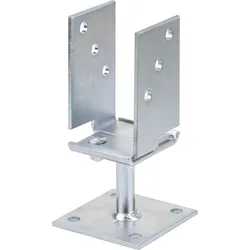 Alberts® U-Pfostenträger galvanisch verzinkt dickschichtpassiviert. 5x71-131x70 mm