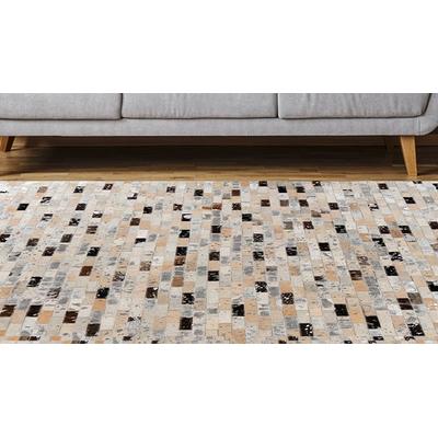 Lederteppich PADIRO "Lavin 525", bunt (schwarz, multi), B:120cm H:8mm L:170cm, Rindsleder, Teppiche