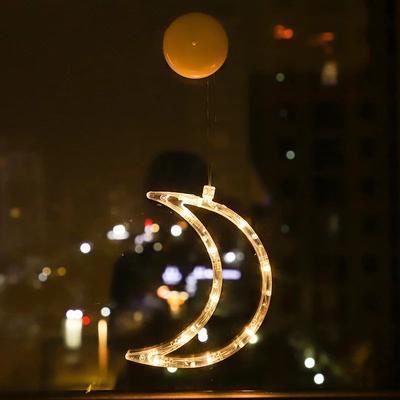 Inspire Select LED Christmas Window Sucker Lights Battery Powered Hanging Holiday Decor Lamp moon