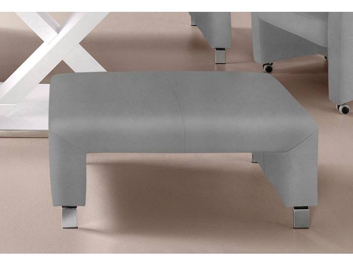 Polsterhocker EXXPO - SOFA FASHION Intenso, Hocker, modern , grau (hellgrau), B:100cm H:50cm T:53cm, NaturLeder;Strukturstoff (Zusammensetzung: Polyester 100%);Luxus-Microfaser (Zusammensetzung: Aufgeflockte 100% Polyester Schicht mit Prägung);Cord (Zusammensetzung: Polyester 100%), Hocker, Polsterhocker, hohe Bodenfreiheit, frei im Raum stellbar, hoher Sitzkomfort