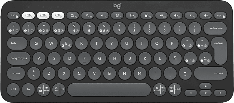 Teclado inalámbrico - Logitech K380S, Bluetooth-USB, Multidispositivo, Multisistema, Teclas programables, de accesos directos, Negro