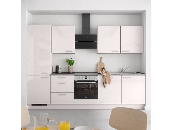 Küchenzeile High-Line Flash Kombi C 300cm Ausrichtung links Grau/Hellgrau ohne Elektrogeräte