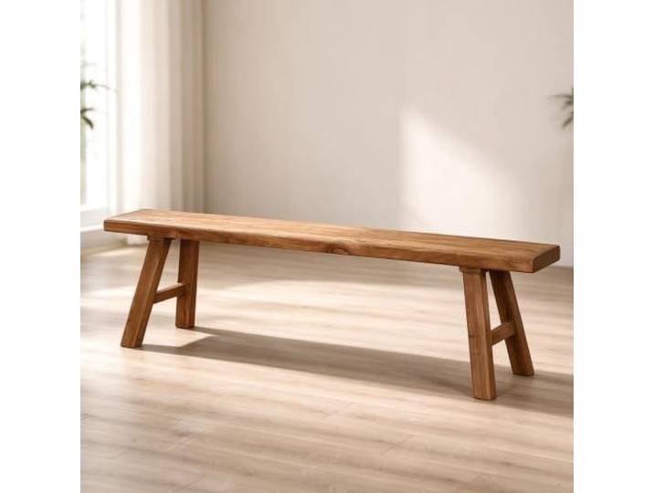 Holzbank Innen Landhausstil, Schmale Eingangsbank Flur, 440kg Rustikale Innenbank am Bettende, Schmale Alte Ulmenbank für Flur und Wohnzimmer(120cm/47in)