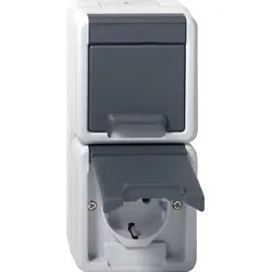 Gira 478030 2f-SCHUKO-Steckd. senkr. KD WG AP Grau