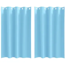 vidaXL Verdunkelungs-Vorhänge mit Ringen 2 pcs Himmelblau 175 x 140 cm