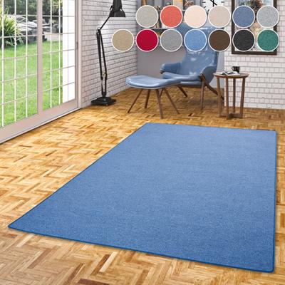 Teppich OTTO HOME "Fortis, Schlinge, Made in Netherlands", blau, B:160cm H:5mm L:160cm, Kunstfaser, Teppiche, Teppich, Uni Farben, gekettelt, auch als Läufer, strapazierfähig, Wohnzimmer