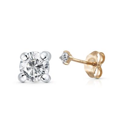 Paar Ohrstecker DIAMONDS BY ELLEN K. "585/- Gelbgold Brillant", gelb (gelb, weiß), Ohrringe, Damen, one-size, 0,1 P2 = erkennbare Einschlüsse, Gold