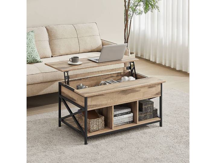 Table basse pliante A 100cm Marron/Marron clair