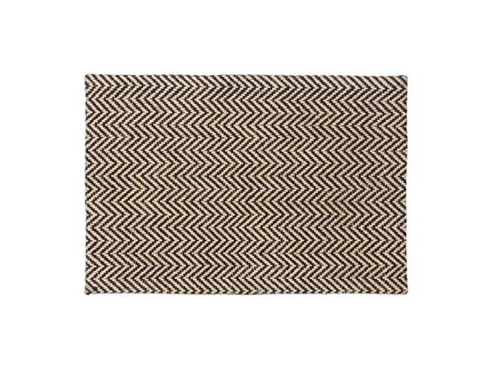 Relaxdays Paillasson avec imprimé Zigzag Jute 40x60 cm Tapis d’entrée tissé Main\, Nature Noir