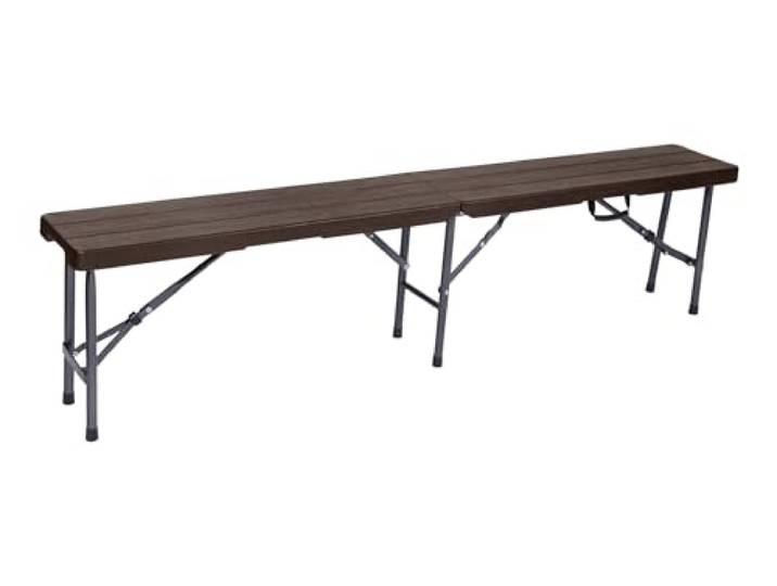 Garden Pleasure Klappbank Tabora, Holz-Optik Anthrazit Sitzbank Bank Stahl Stahl, glatt Maße ca.: L180xB25xH43cm