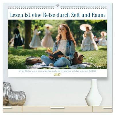 Lesen ist eine Reise durch Zeit und Raum (hochwertiger Premium Wandkalender 2027 DIN A2 quer), Kunstdruck in Hochglanz