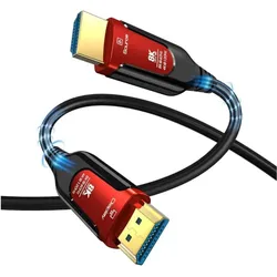 PremiumCord HDMI – HDMI (10 m), Videokabel, Rot, Schwarz, Silber