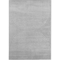 Teppich Balkon Skandinavischer 3D-Design Pflegeleicht Waschbar Strapazierfähig Terrasse Küche Silber 160x230 cm – ENGADIN von Kadima Design