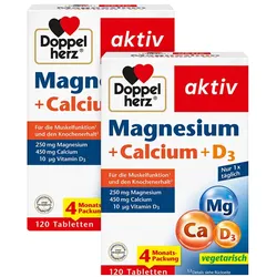 Doppelherz Magnesium + Calcium + D3 2X120 St
