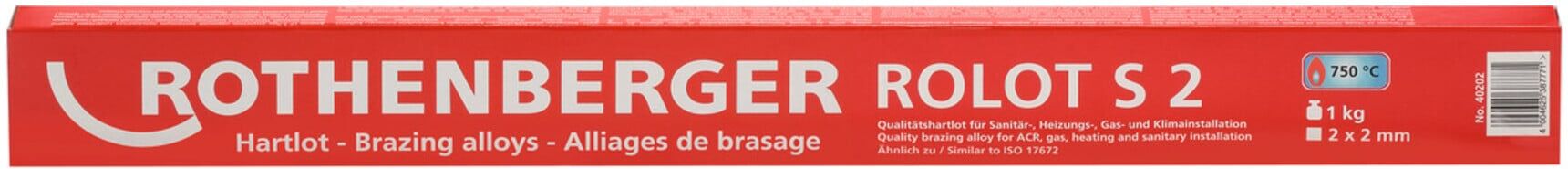 Rothenberger ROLOT S 2, ähnlich zu ISO 17672, 2x2x500 mm,1 kg (40202)