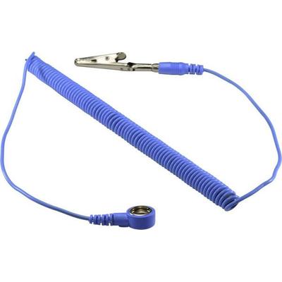 TRU Components SpKL-10-183-SK ESD-Erdungskabel 1.83m Druckknopf 10 mm, Krokodilklemme