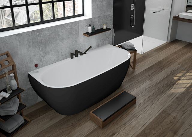 Hoesch Badewanne iSensi Vorwand 1700x750 Monolith mit Befüllung in Chrom 3818.110