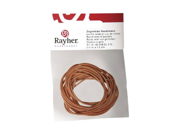 Rayher Rundriemen Ziegenleder Beige ⌀ 1.5 mm 1 m
