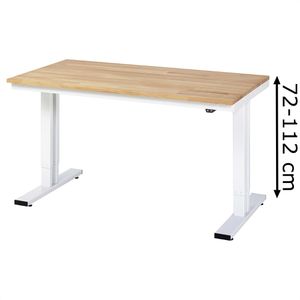 Rau Arbeitstisch adlatus 300, elektrisch höhenverstellbar, 150 x 72-112 x 80cm, Holz, für Werkstatt