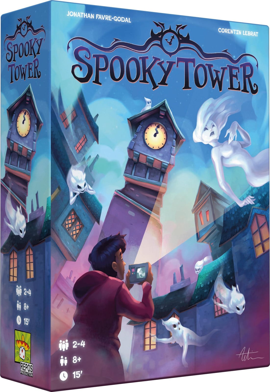 Asmodee Spooky Tower – Repos Produktion – Coöperatief gezelschapsspel voor 2 tot 4 spelers vanaf 8 jaar (Franse versie)