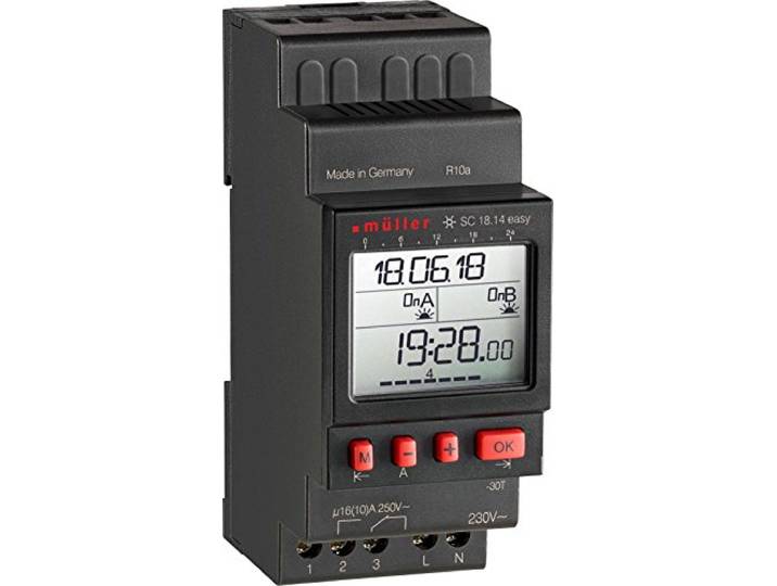 Müller SC 18.14 Easy 230V 50-60Hz timer voor digitale rail 230V/AC 16A/250V
