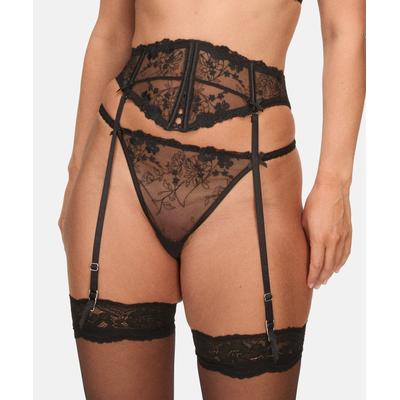 Strumpfhalter HUNKEMÖLLER "Peonie Waspie", Damen, Gr. S, weiß, neutral, 72% Polyester, 26% Polyamid, 2% Elasthan, Strumpfhalter