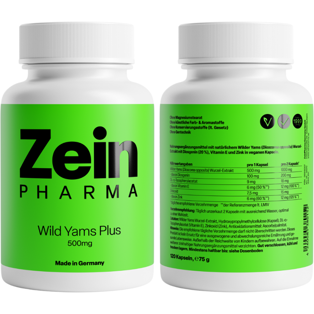 ZeinPharma Wild Yams Plus 500mg Menopause Food Supplement 120&nbsp;caps.