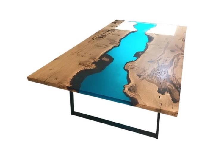 Xlmoebel Esstisch Fluss-Design Esstisch mit Epoxidharz und Ozeanblick (1-St., Esstisch), Hergestellt in Europa