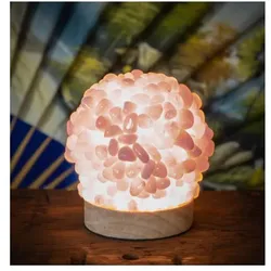 Berk, Tischlampe, Kugelkristallleuchte „Rosenquarz”