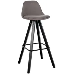 CLP Barhocker Corbin Stoff Square schwarz   Farbe: taupe, Gestell Farbe: schwarz