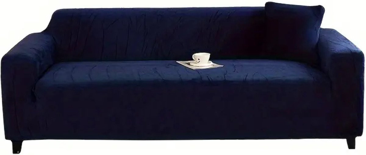 Nivard Bankhoes Bankbeschermer Stretch Pluche Marineblauw Enkel