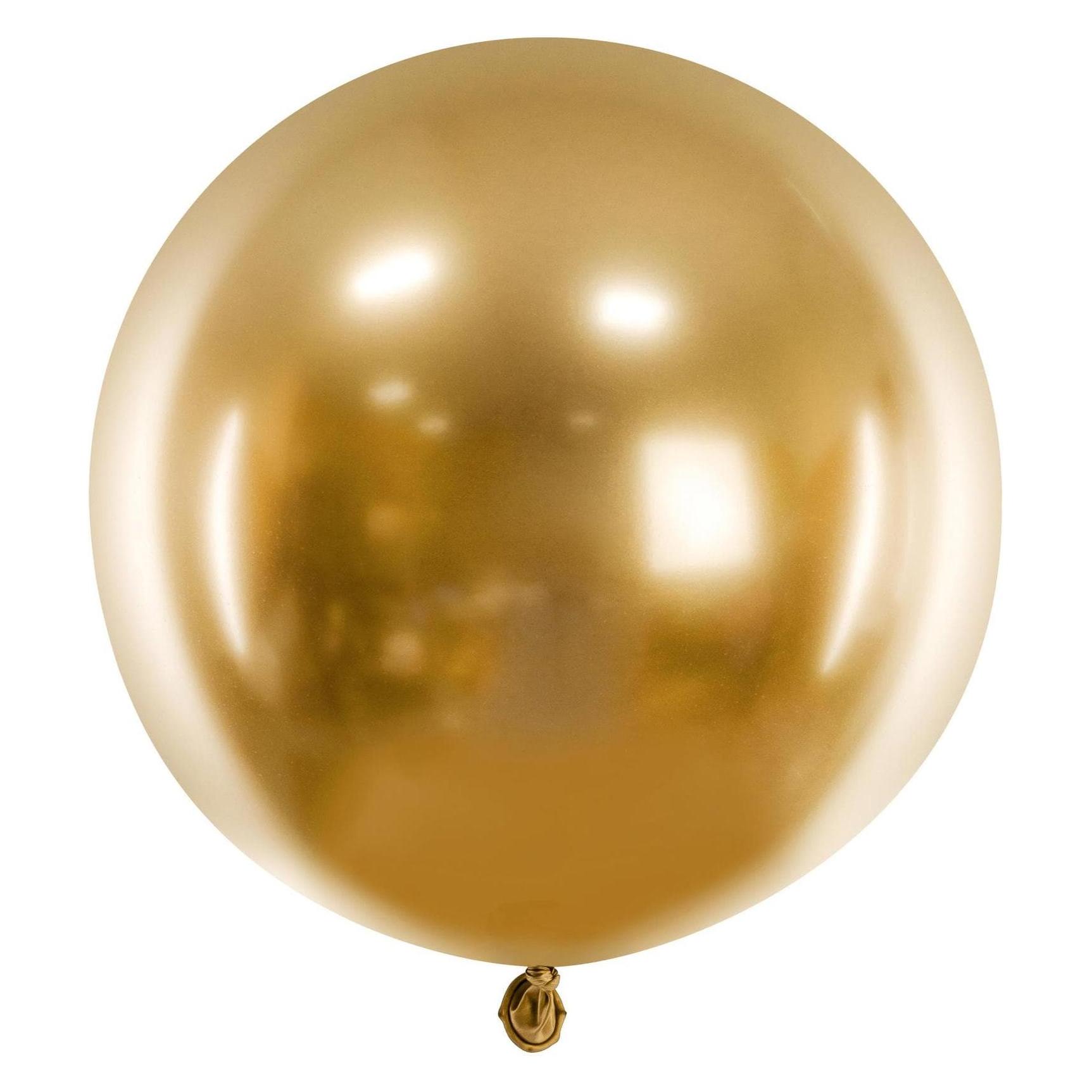 Partydeco Luftballon Rund Glossy 60 cm, Gold (1x) (OLBOM-G-019)