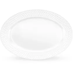 Wilmax England Wilmax Servierplatte oval 35x25 cm Weiß Porzellan Diamond Diamond, 1er Set
